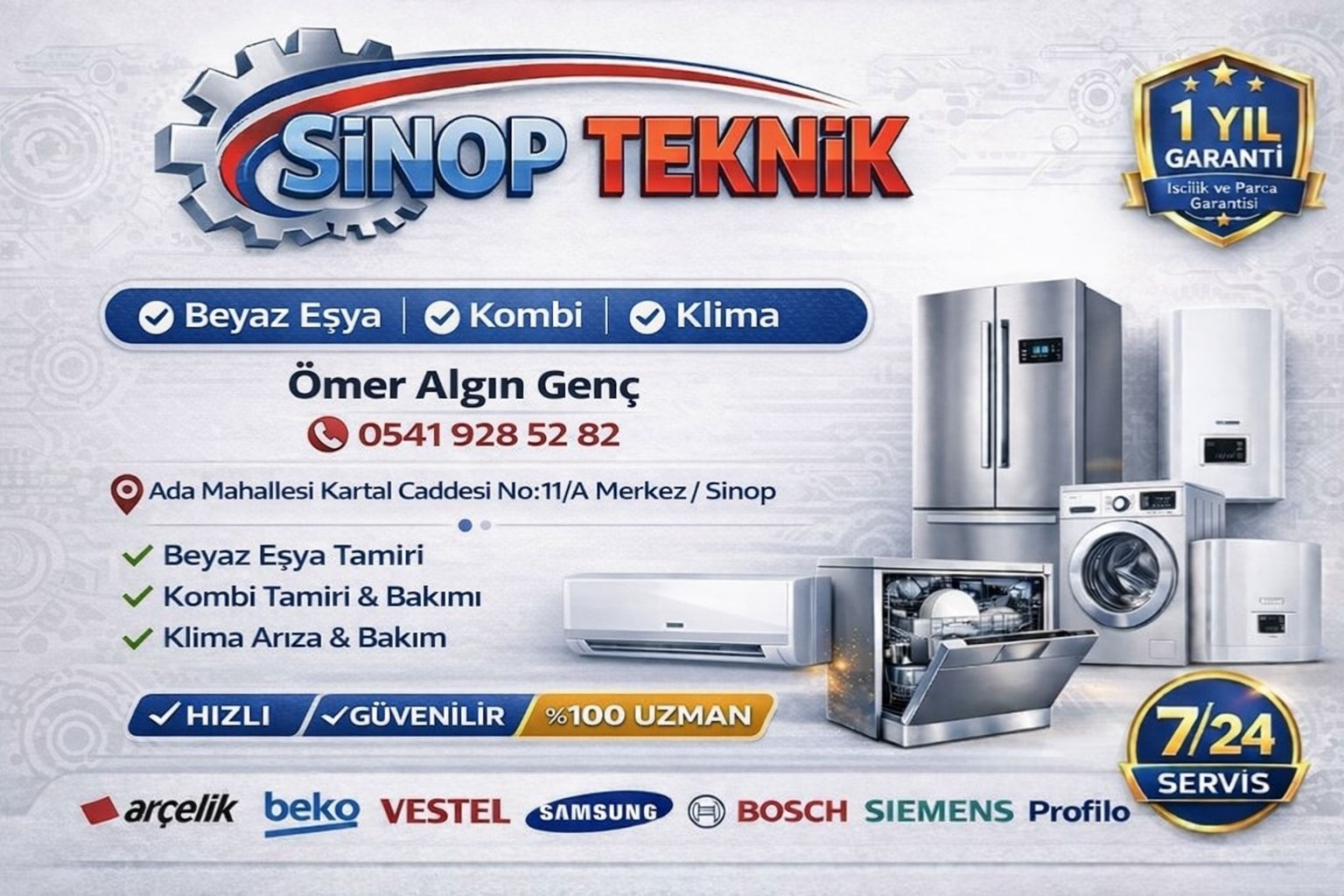 Sinop Beyaz Eşya Servisi